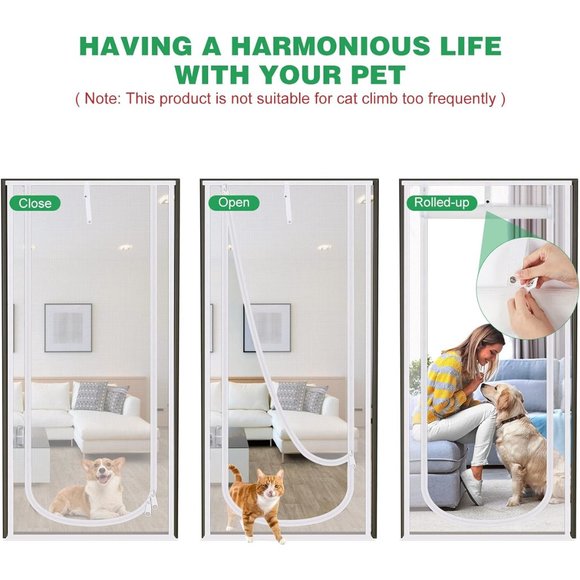 NEW Reinforced White Heavy Duty Screen Door Addition for Pets, Bugs & Children - Picture 4 of 9